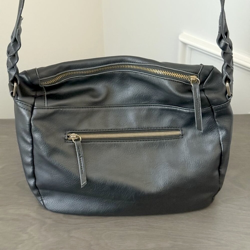 Black Faux Leather Crossbody Bag - Picture 7 of 12